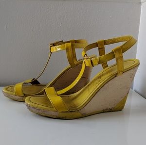 Kate Spade lemon t-strap wedges